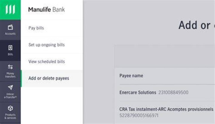 How do I set up a payee for online banking?