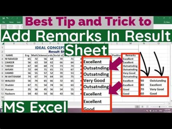 How do you get the remarks in Microsoft Excel?