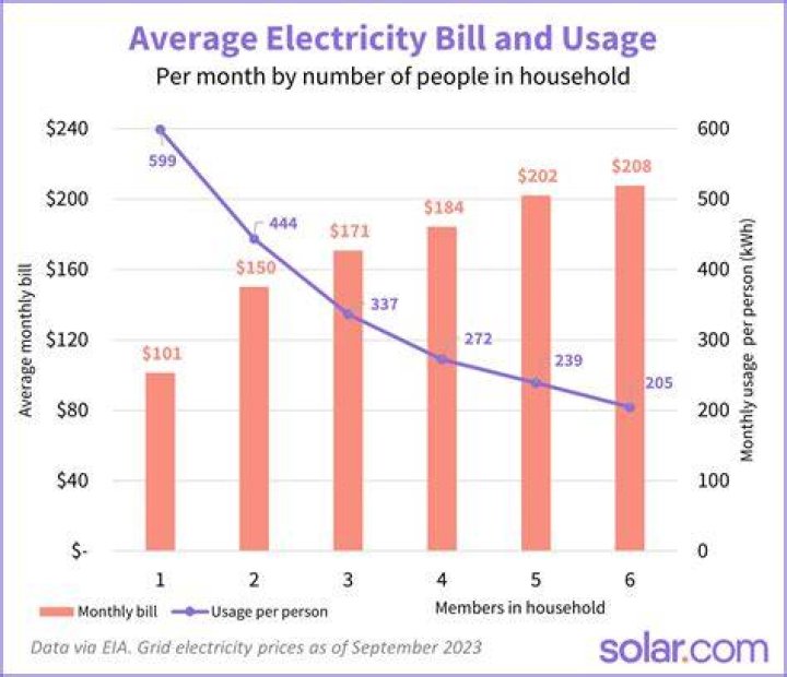How much is power a month for one person?