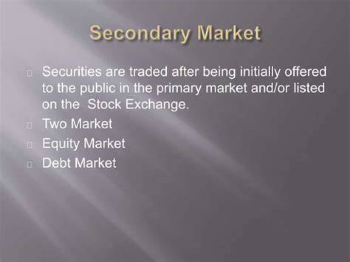 What can be traded in secondary market?