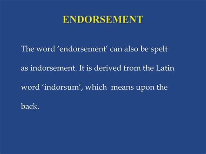 What endorsement means?
