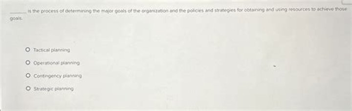 What is the process of determining the major goals of the organization and the policies and strategies for obtaining and using resources to achieve those goals?