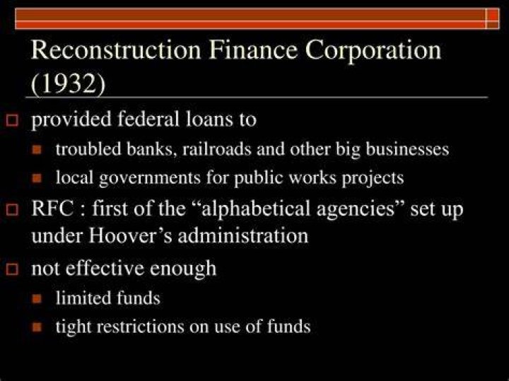 What was the Reconstruction Finance Corporation quizlet?